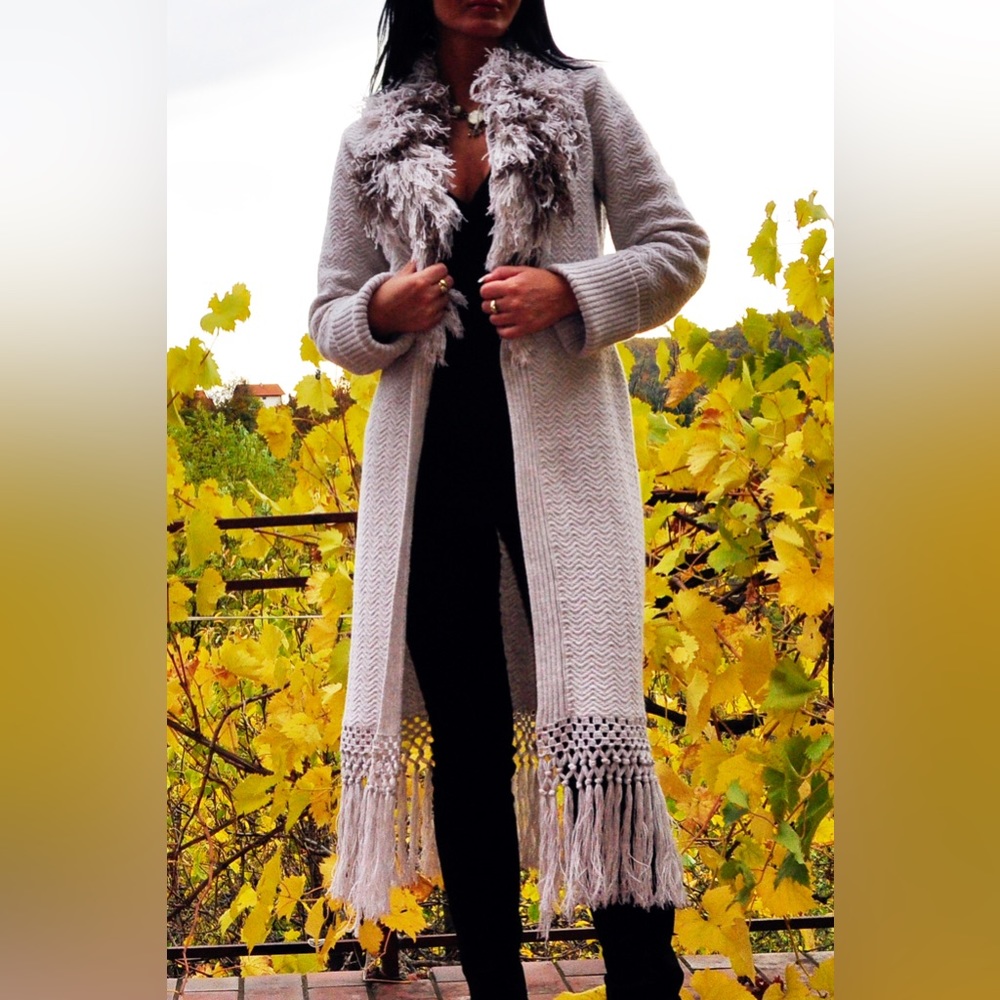Long fringe cardigan